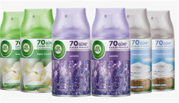 Airwick 250ml 6lı - Bahar Çiçekleri Esinti Oda Kokusu Sprey Makina Yedek Spreyi ürün görseli 1