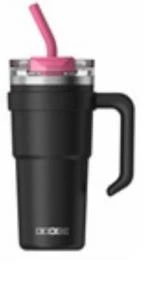 Dodge DB-23689 Çift Kullanım Pipetli/Rahat İçim Siyah 750ml Çelik Termos ürün görseli 1