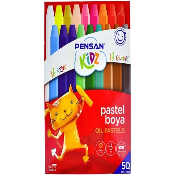 Pensan Kidz Pastel Boya 18 Renk 98061 ürün görseli 1