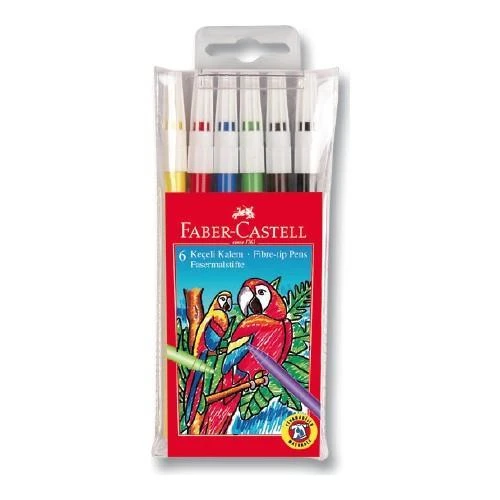 Faber-Castell Keçeli Boya Kalemi Yıkanabilir 6 Renk 5067 155106 ürün görseli 1