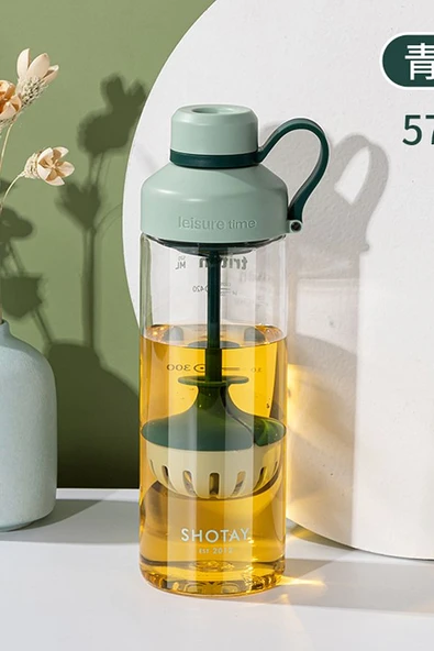 Shotay ST-6637 680ml Süzgeçli Yeşil Tritan Matara ürün görseli 1