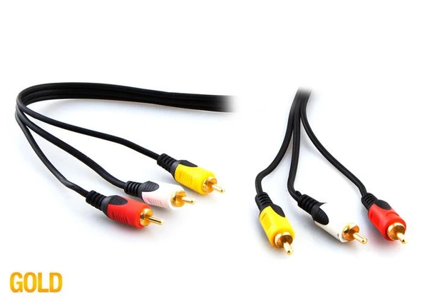 S-link SL-RCA20 3RCA To 3RCA 20m Gold Kablo ürün görseli 1