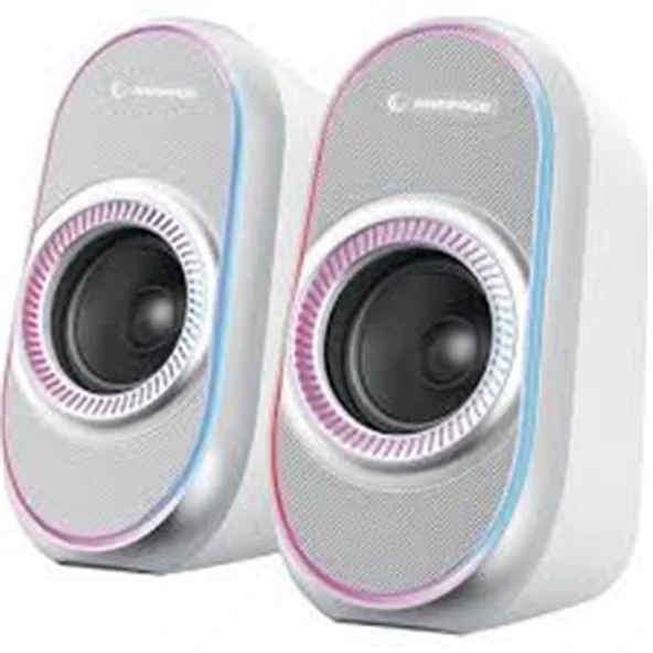 Rampage RMS-X3 2.0 6W Bluetooth Özellikli Beyaz Multimedia RGB Işıklı Gaming USB Speaker ürün görseli 1