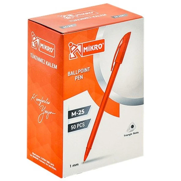Mikro Tükenmez Kalem 1 MM Kırmızı M-25 ürün görseli 1