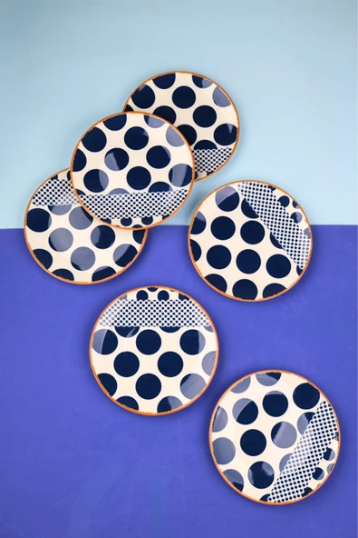 Tabak Evi Porselen Spotty Pasta Tabağı 19,50cm SP2 6 Kişilik 6 Parça ürün görseli 1