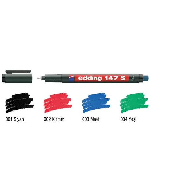 Edding Asetat Kalemi Permanent S Seri 0.3 MM Kırmızı 147 S ürün görseli 1