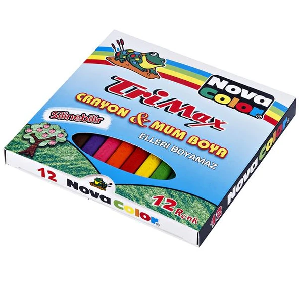 Nova Color Mum Pastel Boya Trimax Üçgen 12 Renk NC-2117 ürün görseli 1
