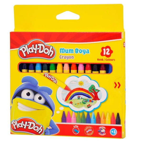 Play-Doh Mum Pastel Boya Crayon Yuvarlak 12 Renk CRN-CR004 ürün görseli 1