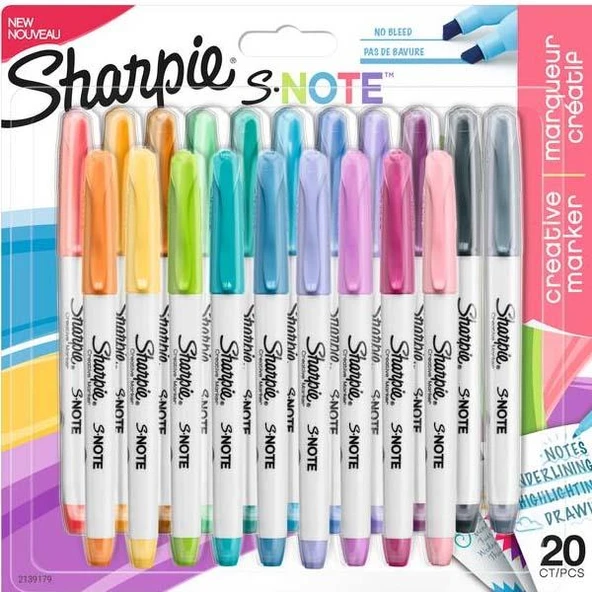 Sharpie Fosforlu Kalem Snote Çok İşlevli Karışık 20 Li Bls ürün görseli 1