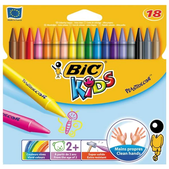 Bic Pastel Boya Plastidecor Silinebilir 18 Renk 829771 ürün görseli 1
