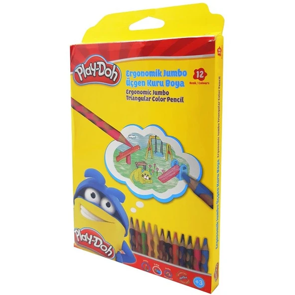 Play-Doh Kuru Boya Jumbo Oluklu 12 Renk PLAY-KU027 ürün görseli 1
