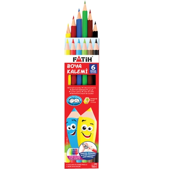 Fatih Kuru Boya Karton Kutu Tam Boy 6 Renk 33106 ürün görseli 1