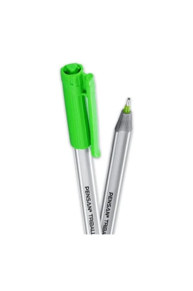 Pensan Tükenmez Kalem Triball 1.0 MM Bilye Uç Açık Yeşil 12 Lİ 1003 ürün görseli 1