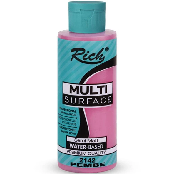 Rich Akrilik Boya Multi Surface 120 CC Pembe 120-2142 ürün görseli 1