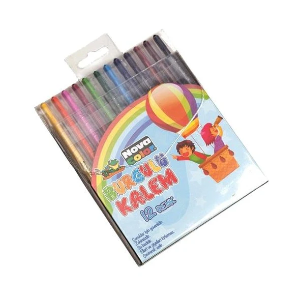 Nova Color Mum Pastel Boya Silinebilir Yuvarlak 12 Renk NC-2122 ürün görseli 1