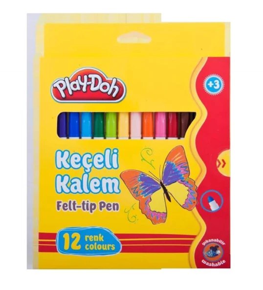 Play-Doh Keçeli Kalem Karton Kutu 5 MM 12 Renk PLAY-KE007 ürün görseli 1