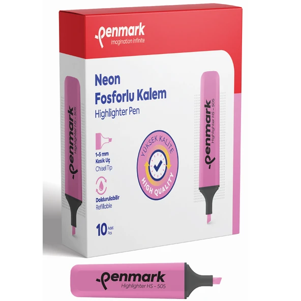Penmark Fosforlu Kalem Neon Pembe HS-505 04 ürün görseli 1