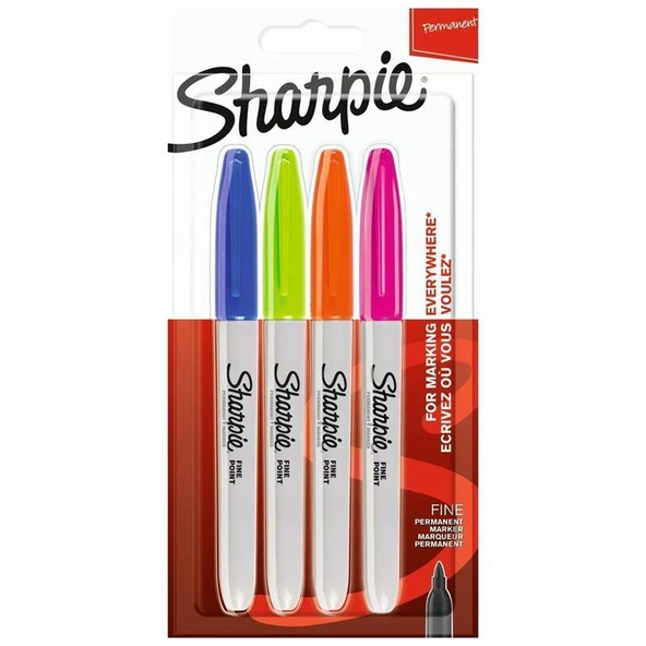 Sharpie Markör Permanent Fine Canlı Renkler 4 LÜ 2065403 ürün görseli 1