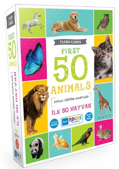 Blue Focus İlk 50 Hayvan - Akıllı Eğitim Kartları ürün görseli 1