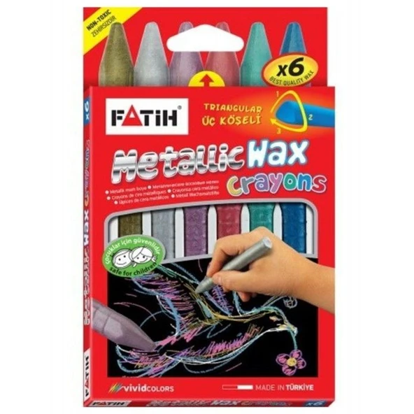 Fatih Mum Pastel Boya Wax Crayons Metalıc Kısa 6 Renk 50180 ürün görseli 1