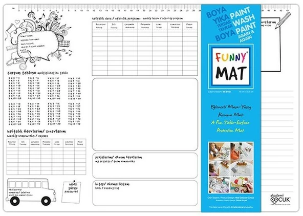 Funny Mat - Çalışma Masam (My Desk - Küçük Boy) - 33,5x48cm ürün görseli 1