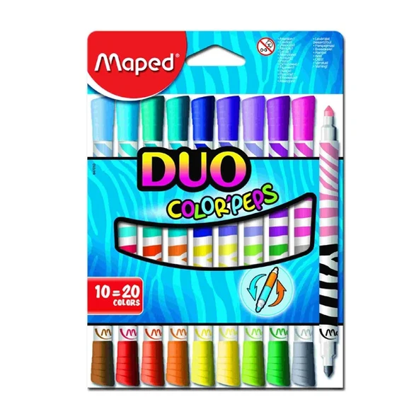 Maped Keçeli Boya Kalemi Duo Tip 10 LU 20 Renk 847010 ürün görseli 1