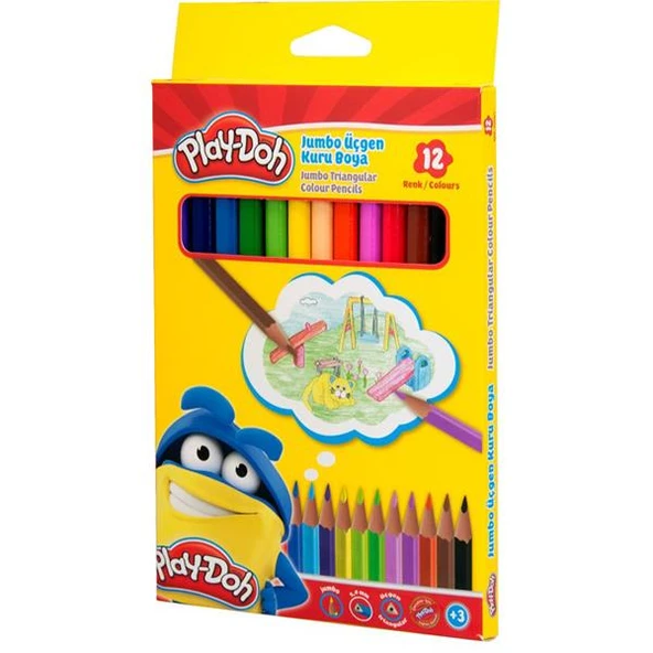 Play-Doh Kuru Boya Jumbo Üçgen 12 Renk PLAY-KU008 ürün görseli 1