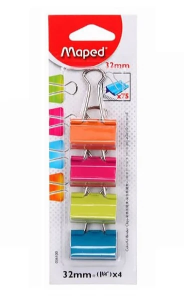 Maped Kıskaç (Klips) Metal 32 MM 4 Lü Renk 036100 ürün görseli 1