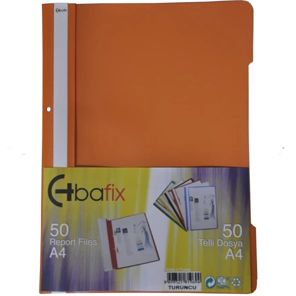 Bafix Telli Dosya Plastik XL Turuncu A4 ürün görseli 1