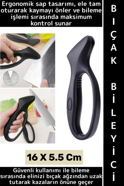 Ergonomik Yüksek Kaliteli Paslanmaz Çelik Kaymaz Güvenli Kullanım Kompakt Manuel Bıçak Bileme Aleti ürün görseli 1