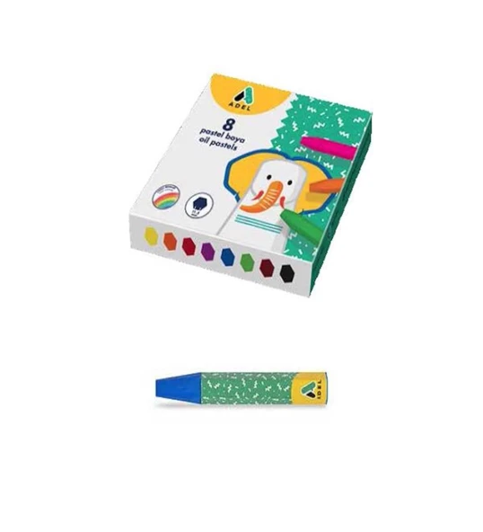 Adel Pastel Boya Karton Kutu Köşeli 8 Lİ 428 0817 002 ürün görseli 1