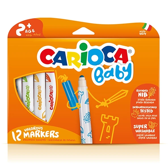 Carioca Keçeli Boya Kalemi Jumbo Bebek Süper Yıkanabilir 12 Li 42814 ürün görseli 1