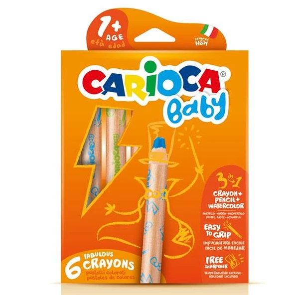 Carioca Kuru Boya Jumbo Bebek Ahşap Gövdeli 3 IN 1 42817 ürün görseli 1