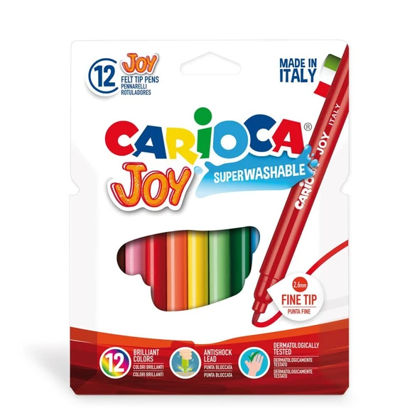 Carioca Keçeli Boya Kalemi Joy Süper Yıkanabilir 12 Li 40614 ürün görseli 1