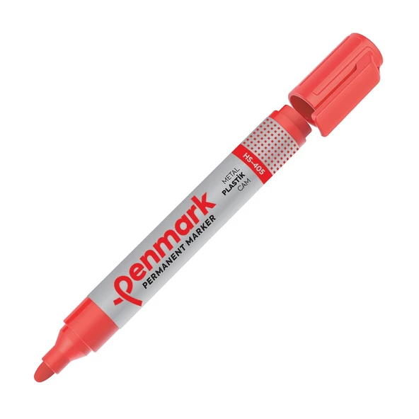 Penmark Markör Permanent Yuvarlak Uç Kırmızı HS-405 ürün görseli 1