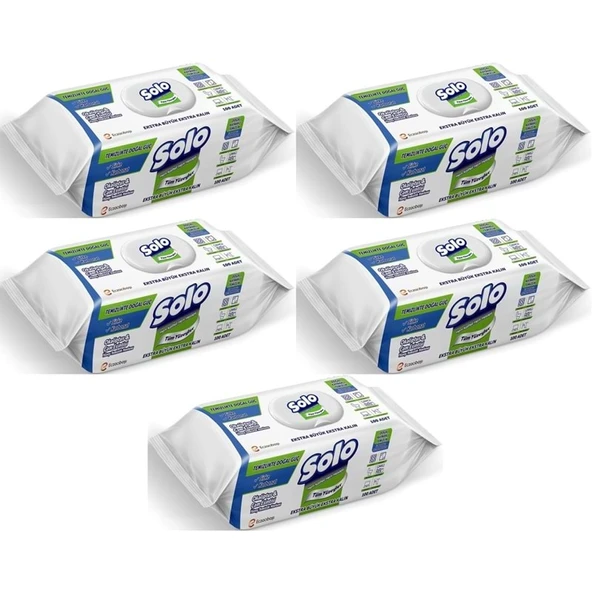 Solo Yüzey Temizlik Havlusu - Mendili 100 Yaprak Okaliptus & Çam Esintisi (5 Li Set) 500 Yaprak ürün görseli 1