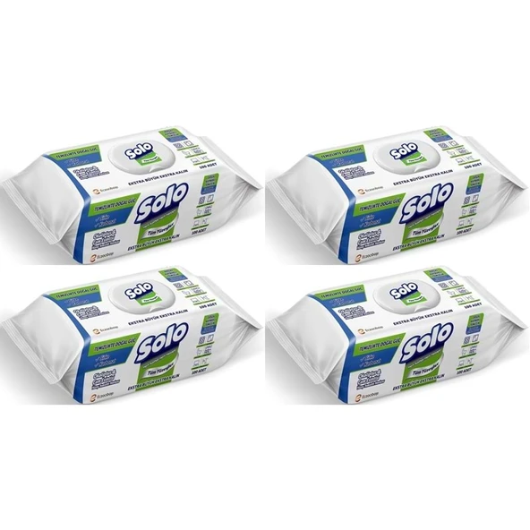 Solo Yüzey Temizlik Havlusu - Mendili 100 Yaprak Okaliptus & Çam Esintisi (4 Lü Set) 400 Yaprak ürün görseli 1