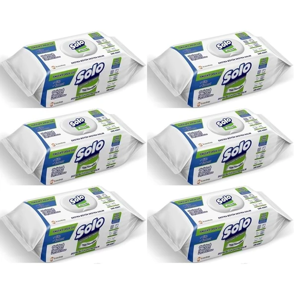 Solo Yüzey Temizlik Havlusu - Mendili 100 Yaprak Okaliptus & Çam Esintisi (6 Lı Set) 600 Yaprak ürün görseli 1