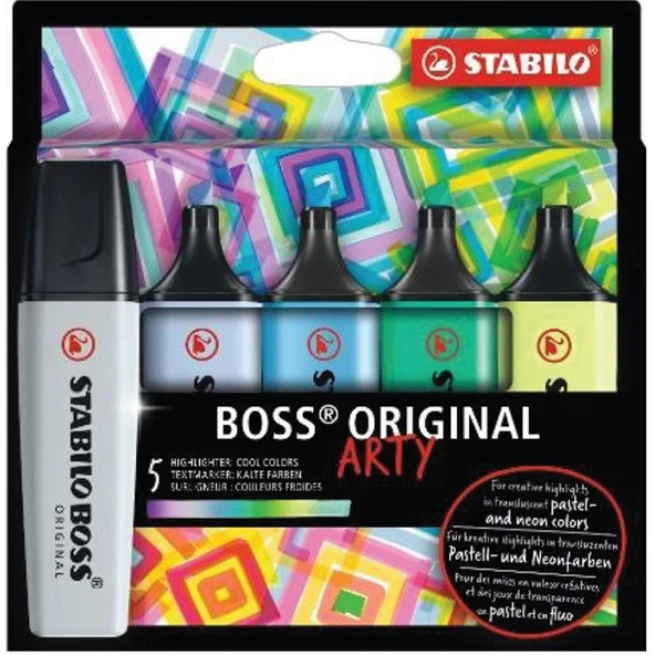 Stabilo Fosforlu Kalem Boss Arty Soğuk Renkler 5 Li Set 70/5-02-2-20 ürün görseli 1