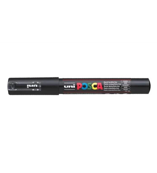 Uni-Ball Markör Boyama Posca Su Bazlı Poster 0.7 MM Siyah PC-1M ürün görseli 1
