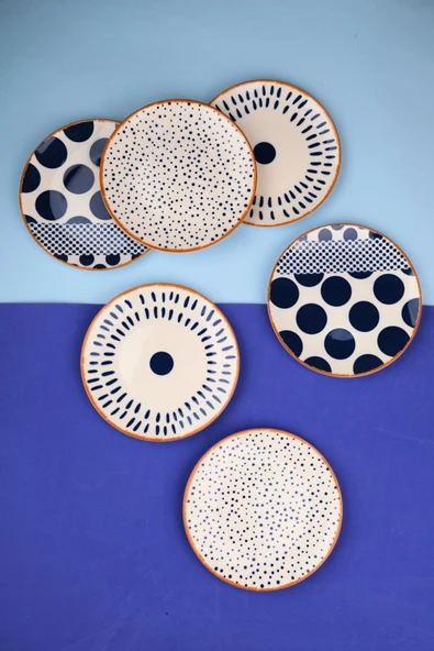 Tabak Evi Porselen Spotty Karma Pasta Tabağı Seti 19,50cm 6 Kişilik 6 Parça ürün görseli 1