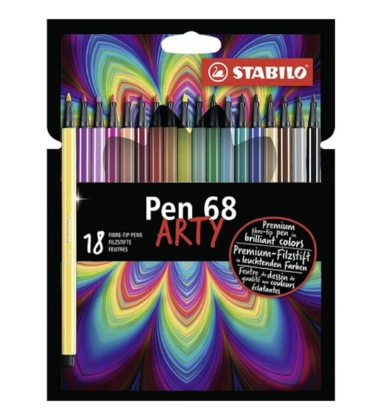 Stabilo Keçe Uçlu Boya Kalemi Pen 68 Arty 18 Renk ürün görseli 1