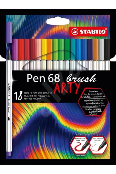 Stabilo Keçe Uçlu Boya Kalemi Pen 68 Brush Arty 18 Li Renk ürün görseli 1