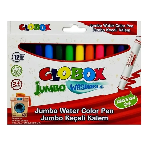 Globox Keçeli Kalem Jumbo Yıkanabilir 12 Li 3379 ürün görseli 1