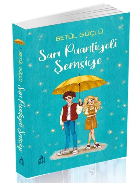Sarı Puantiyeli Şemsiye - Ciltsiz ürün görseli 1