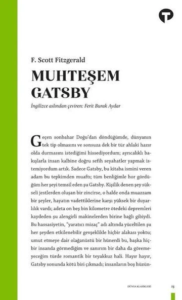 Muhteşem Gatsby ürün görseli 1