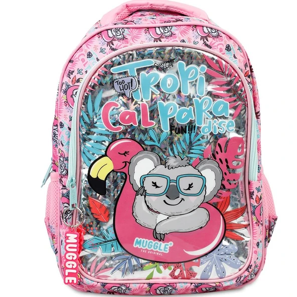 Muggle Okul Çantası Tropikal Pradice Pembe Mu-8904 ürün görseli 1