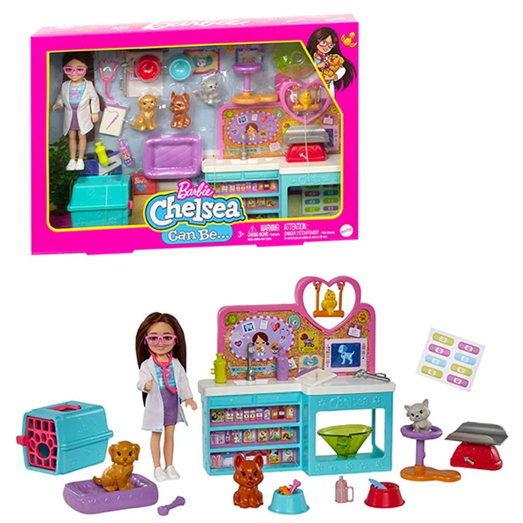 Barbie Chelsea Meslekleri Öğreniyor Veteriner Oyun Seti HGT12 ürün görseli 1