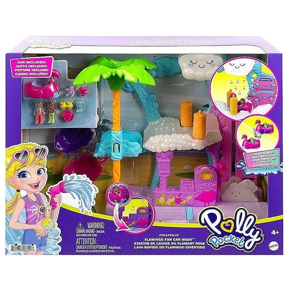 Polly Pocket Flamingo Araba Su Eğlencesi Seti ürün görseli 1