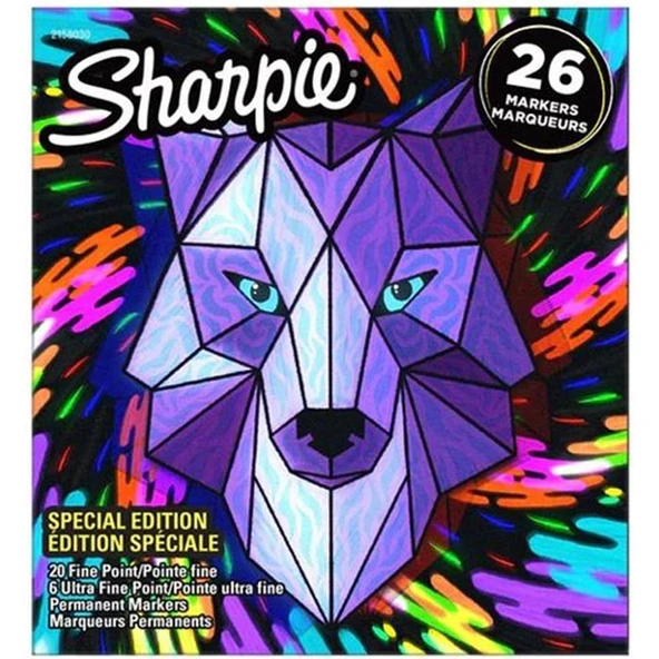 Sharpie Markör Permanent Fine 26 Lı Kutu Kurt 2158030 ürün görseli 1